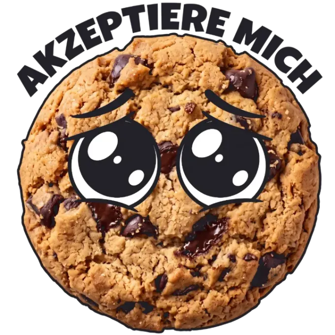 Keks mit traurigen Augen und der Aufschrift Akzeptiere mich, Symbol für den Cookie Consent beim Server Side Tracking